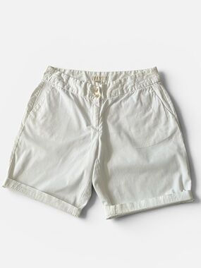 Michael Kors Cream Chino Shorts with Premium Gold Hardware Accents Cream/Off W